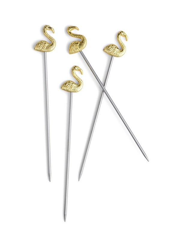 Lily Flamingo Cocktail Picks Set of 4 from Designworks Ink