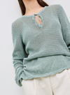 Net Knit Long Sleeve Top in Green from Yerse