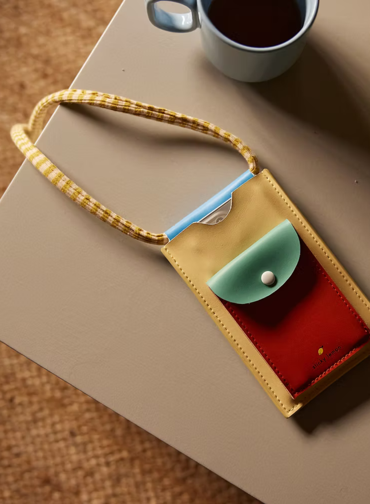 Sticky Lemon Phone Pouch Wonders in Sandy Yellow + Shipwreck Rust from Rilla Go Rilla
