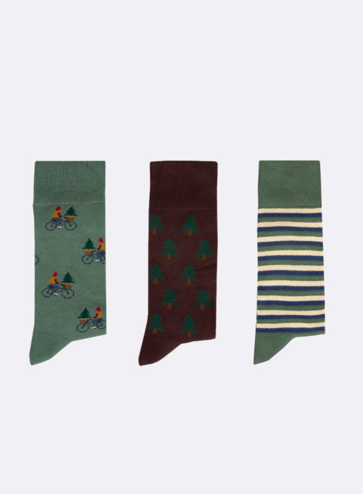 Socks in Dark Green and Multicolour from Faguo