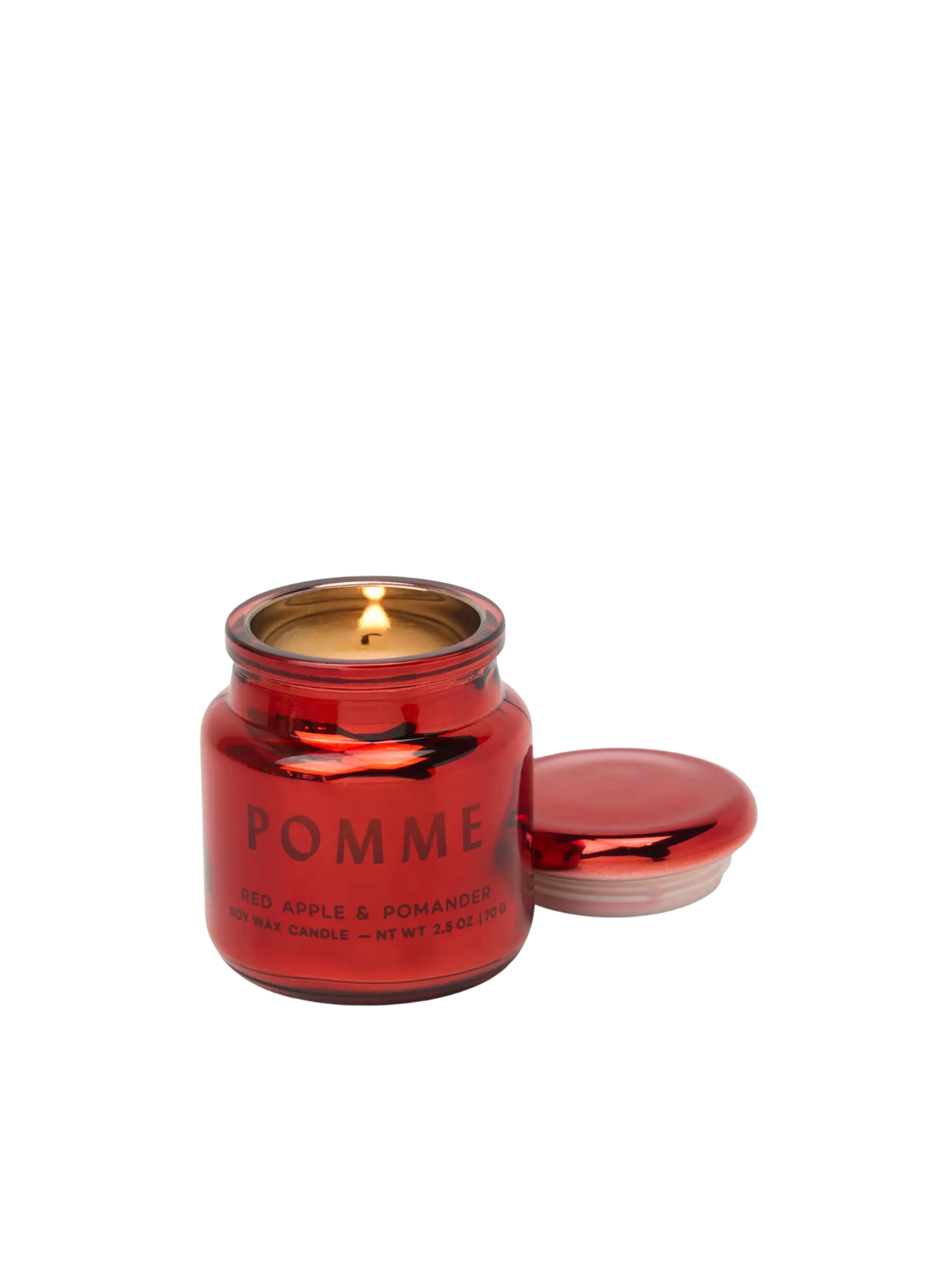 Chroma Pomme Metallic Glass Candle in Red Apple & Pomander from Paddywax