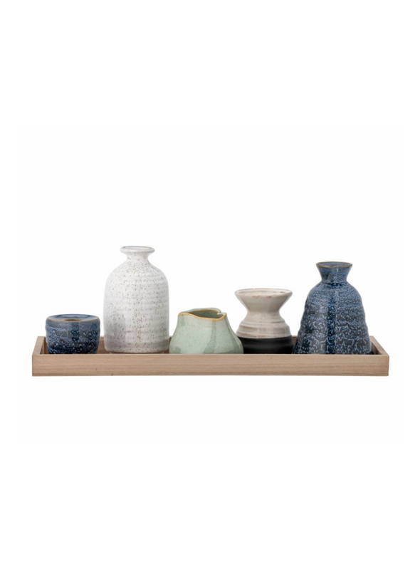 Longo Tray with Blue Votive from Bloomingville