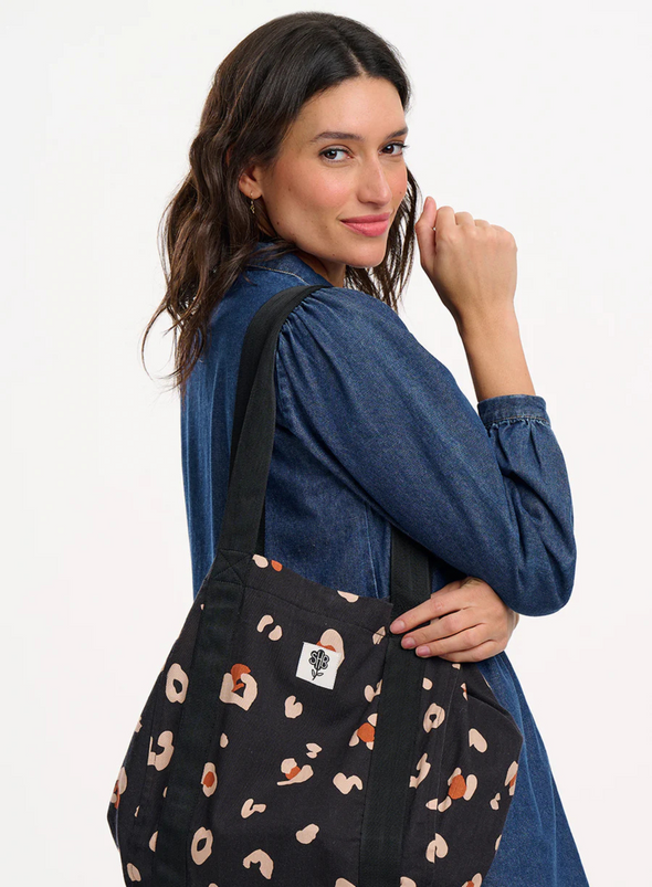 Tonya Bag in Black & Tan Leopard Print from Sugarhill