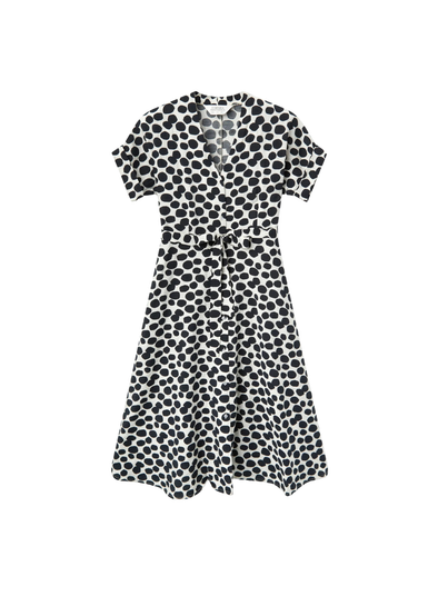 Midi Dress in Black with Polka Dots from Compañia Fantastica