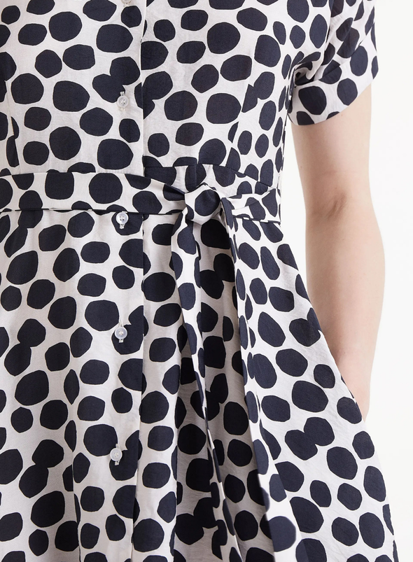 Midi Dress in Black with Polka Dots from Compañia Fantastica