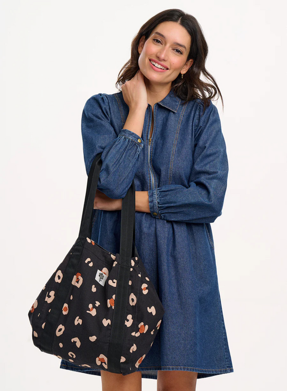 Tonya Bag in Black & Tan Leopard Print from Sugarhill