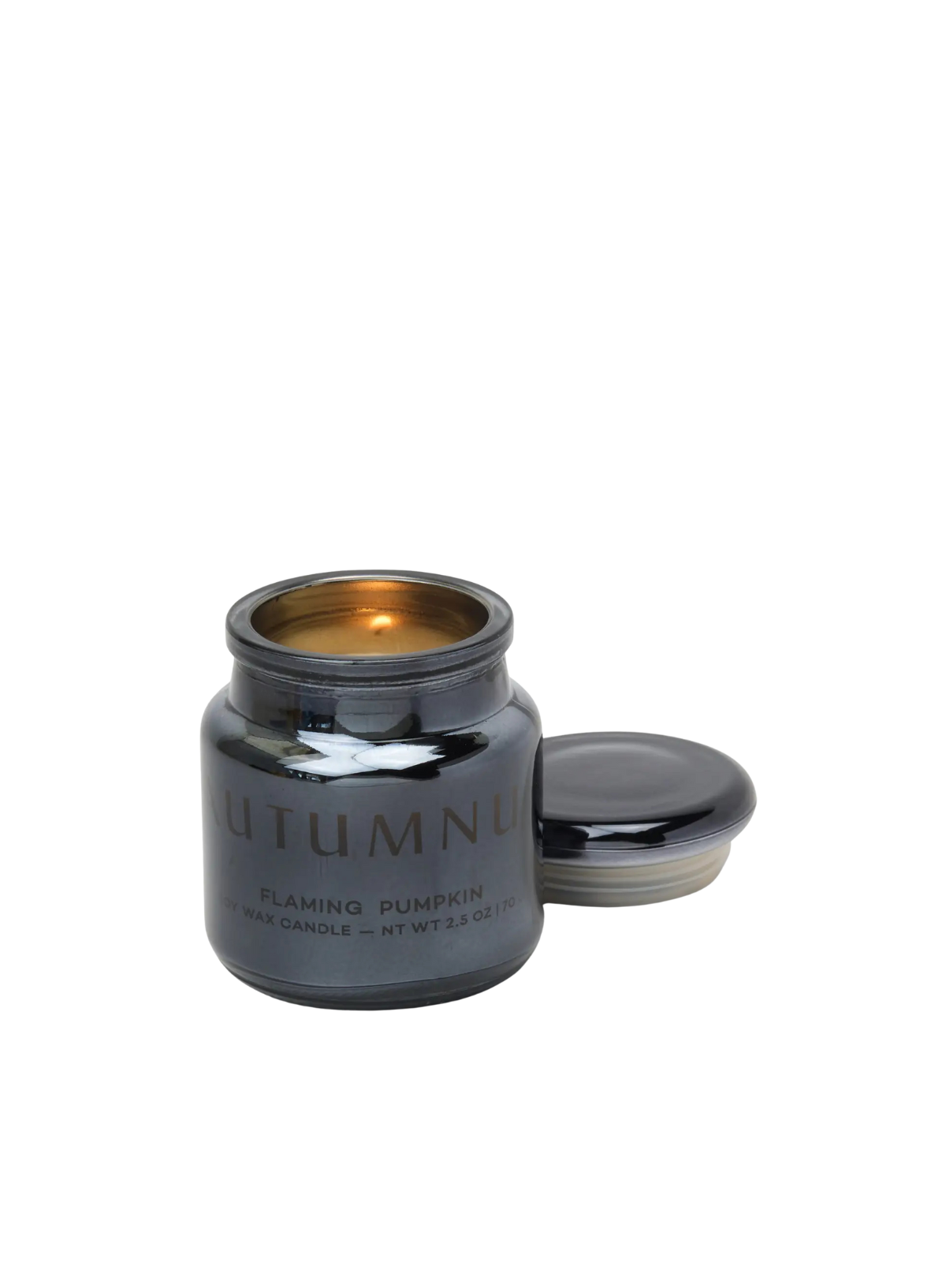 Chroma Autumnus Metallic Glass Candle in Flaming Pumpkin from Paddywax