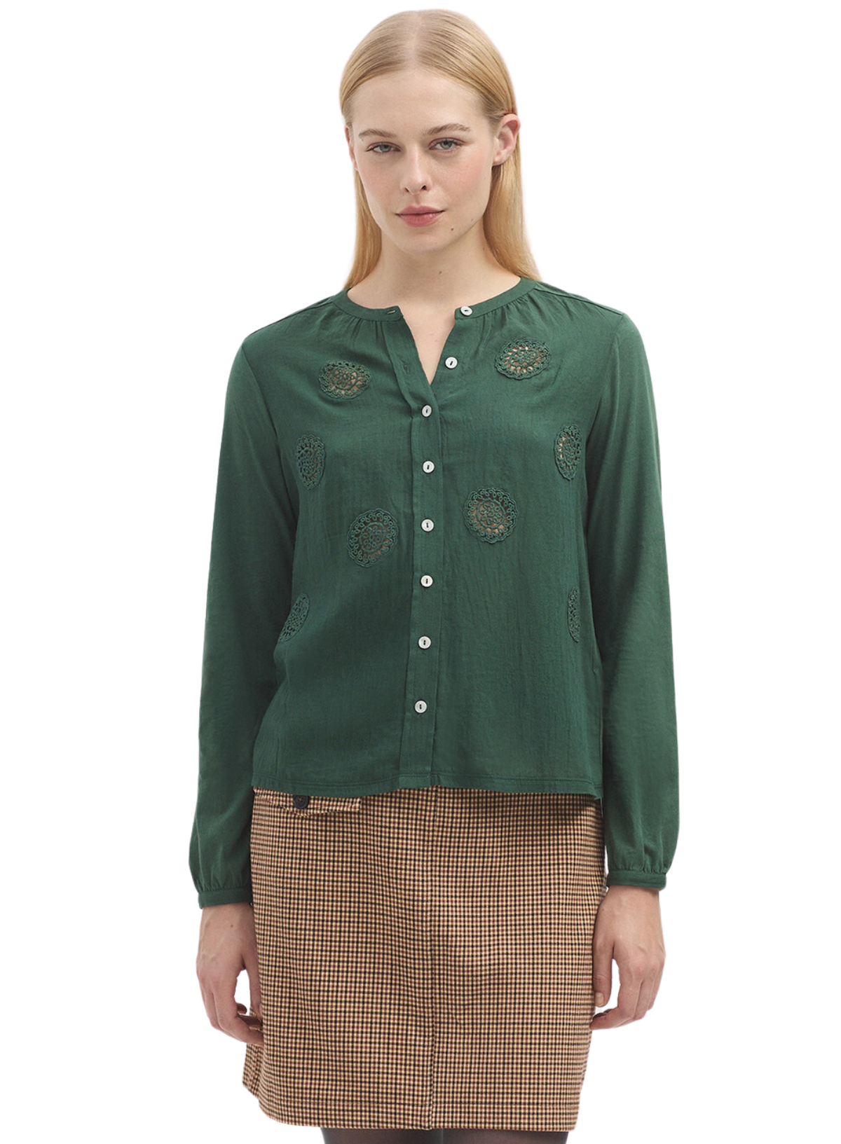 Jersey + Woven Blouse with Appliqué from Nice Things
