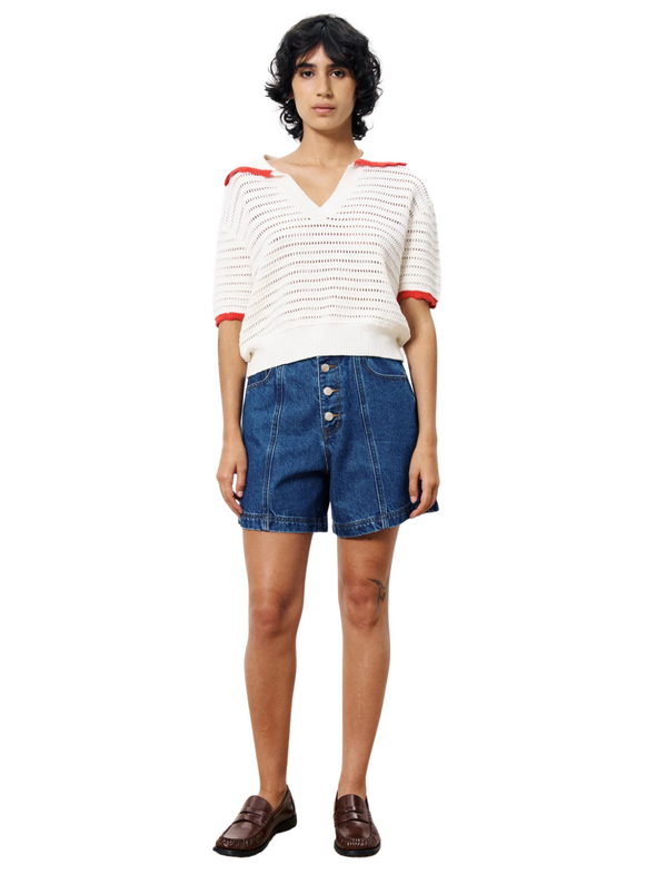Caina Knit Top in Creme from FRNCH