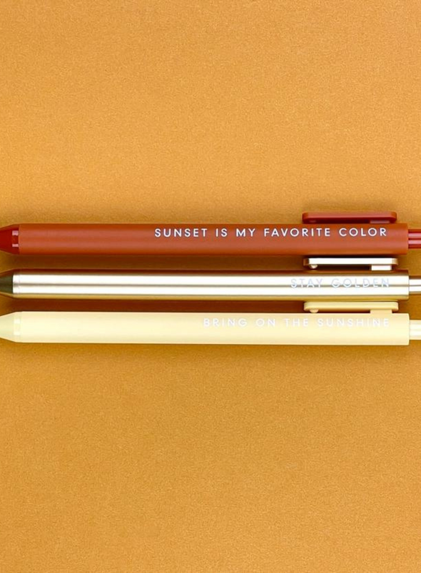Sunshine Jotter Gel Pen: Set of 3 from Ruff House Print Shop