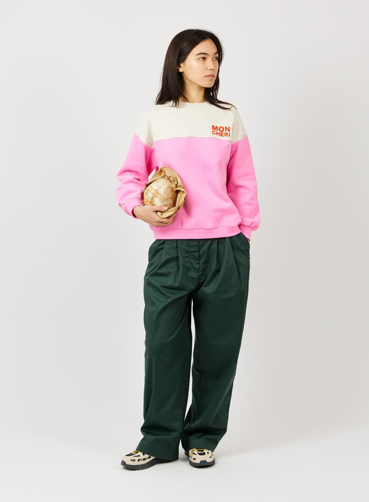 a.p Bicolour Sweat in Bubble Gum