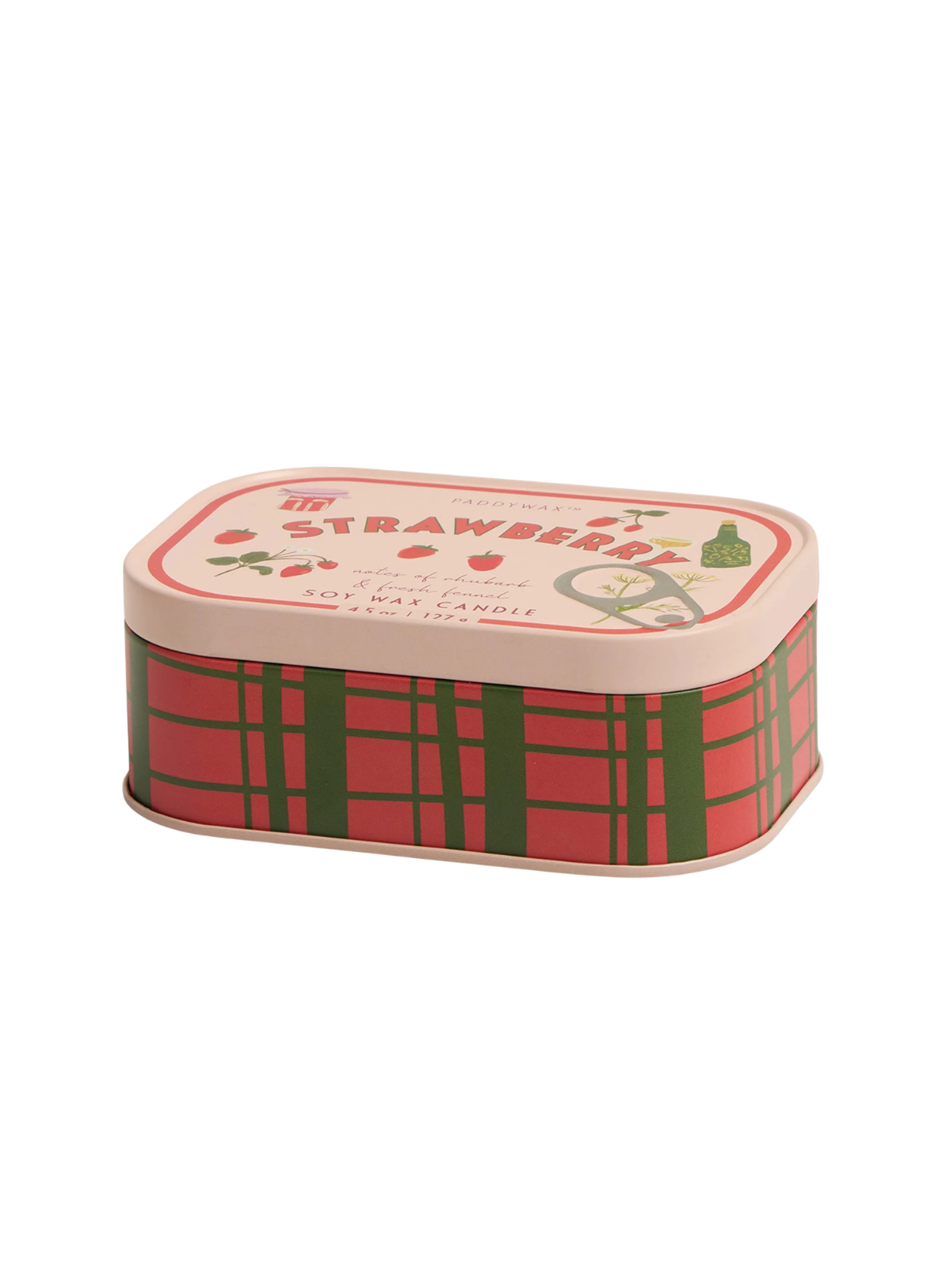 Paddywax 4.5oz Bistro Printed Tin - Strawberry