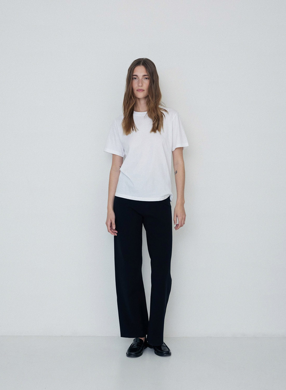 Lavander Wide Leg Trousers in Black from Yerse