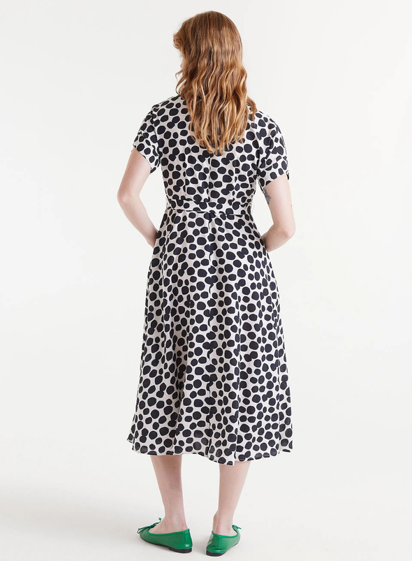Midi Dress in Black with Polka Dots from Compañia Fantastica
