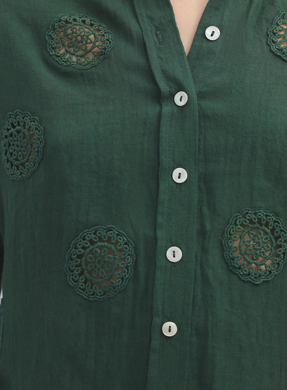 Jersey + Woven Blouse with Appliqué from Nice Things