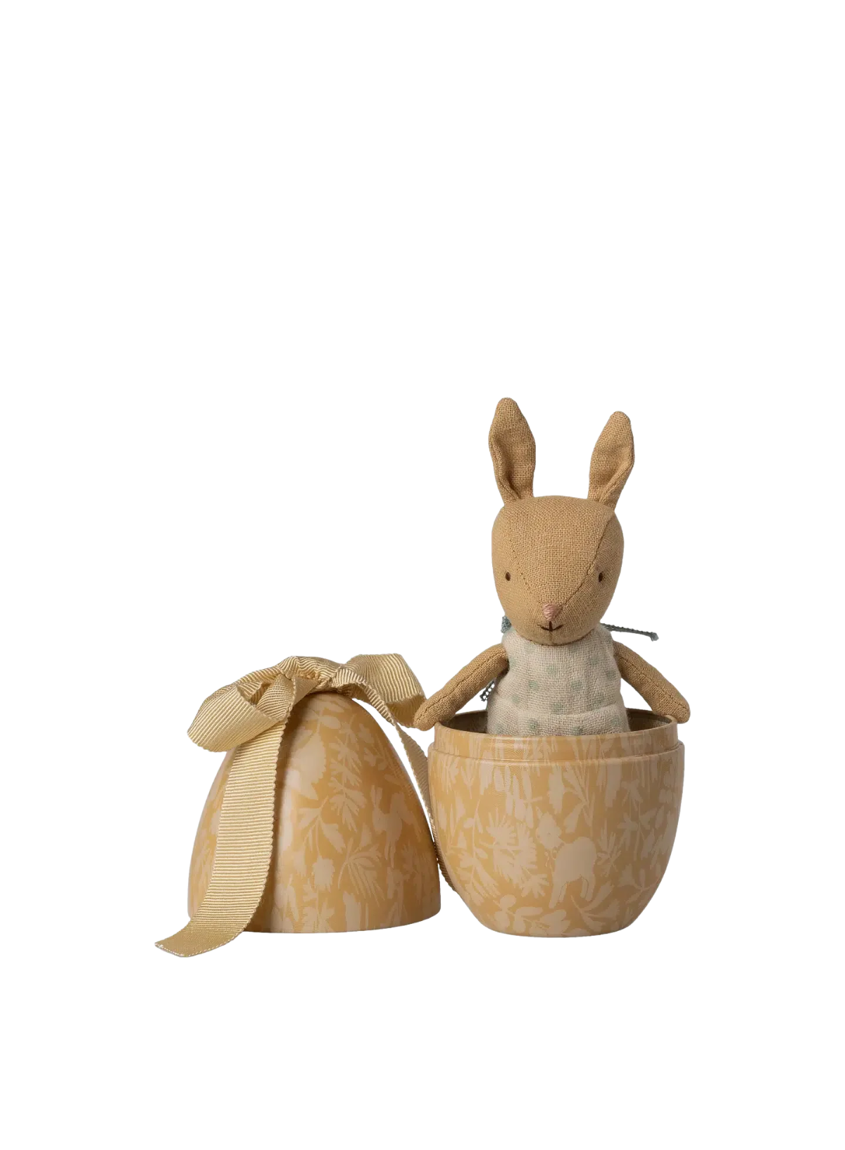 Maileg Easter Egg with Micro Rabbit Small in Cream Yellow
