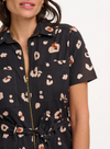 Billy Boilersuit in Black & Tan Leopard Print from Sugarhill