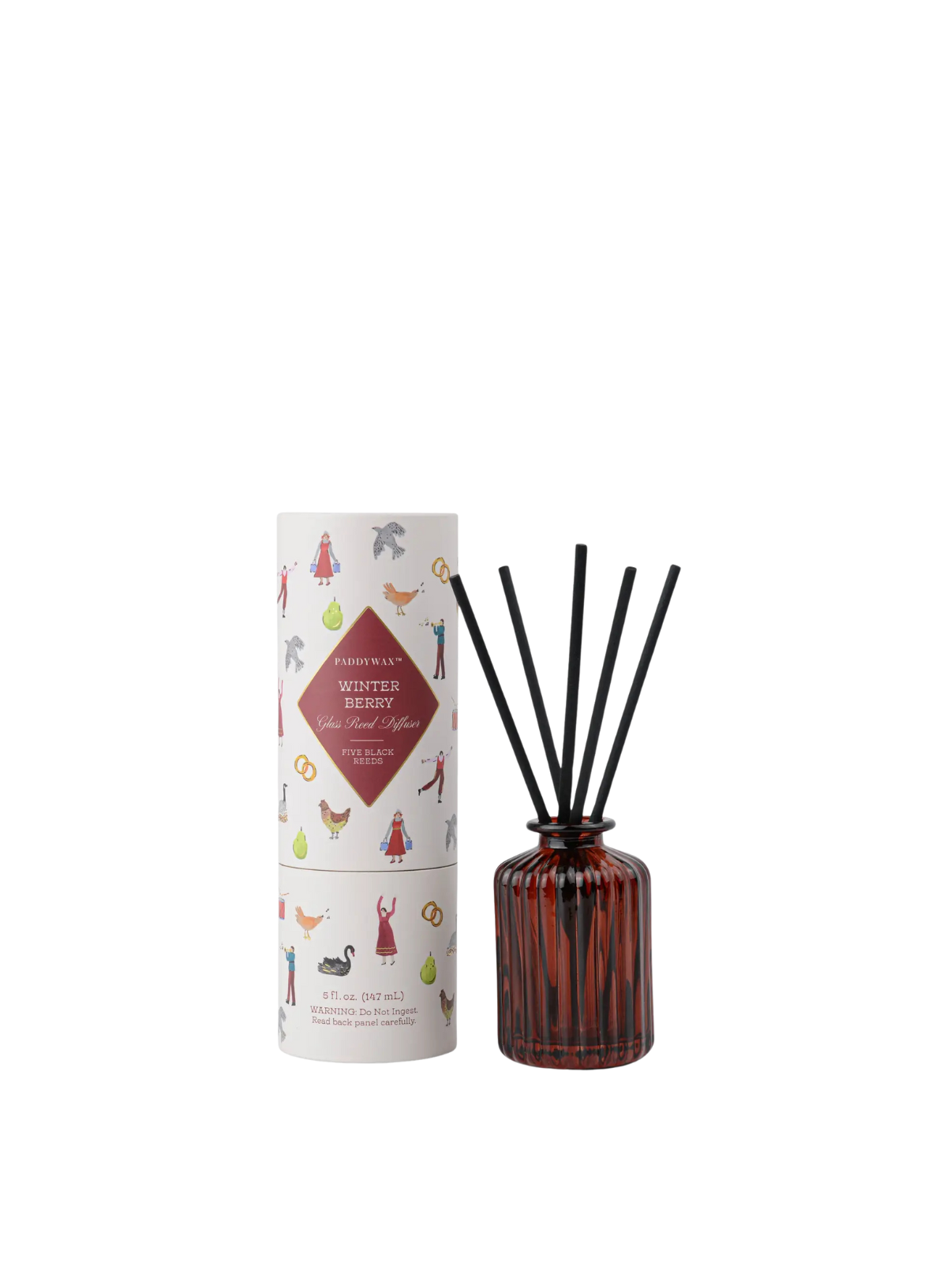 Christmas 5fl oz Ribbed Glass Diffuser Red - Winter Berry from Paddywax