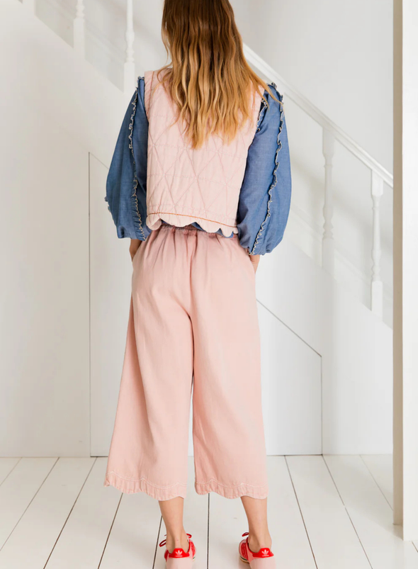 Estelle Scallop Edge Gilet in Chalk Pink from Bonté
