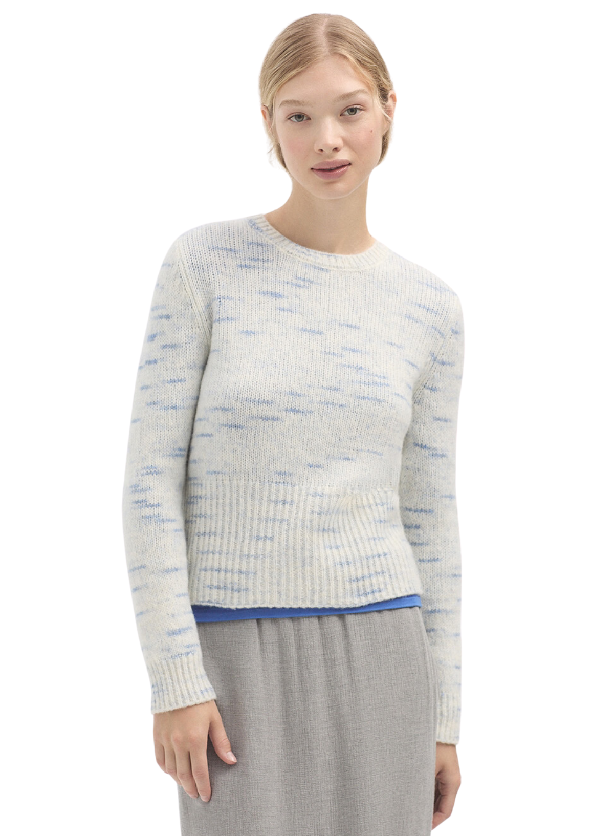 Knitted Bicolor Round Neck Sweater in 620 from Nice Things