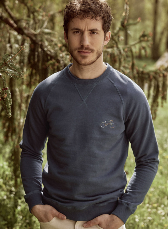 Darney Cotton Sweatshirt in Navy from Faguo