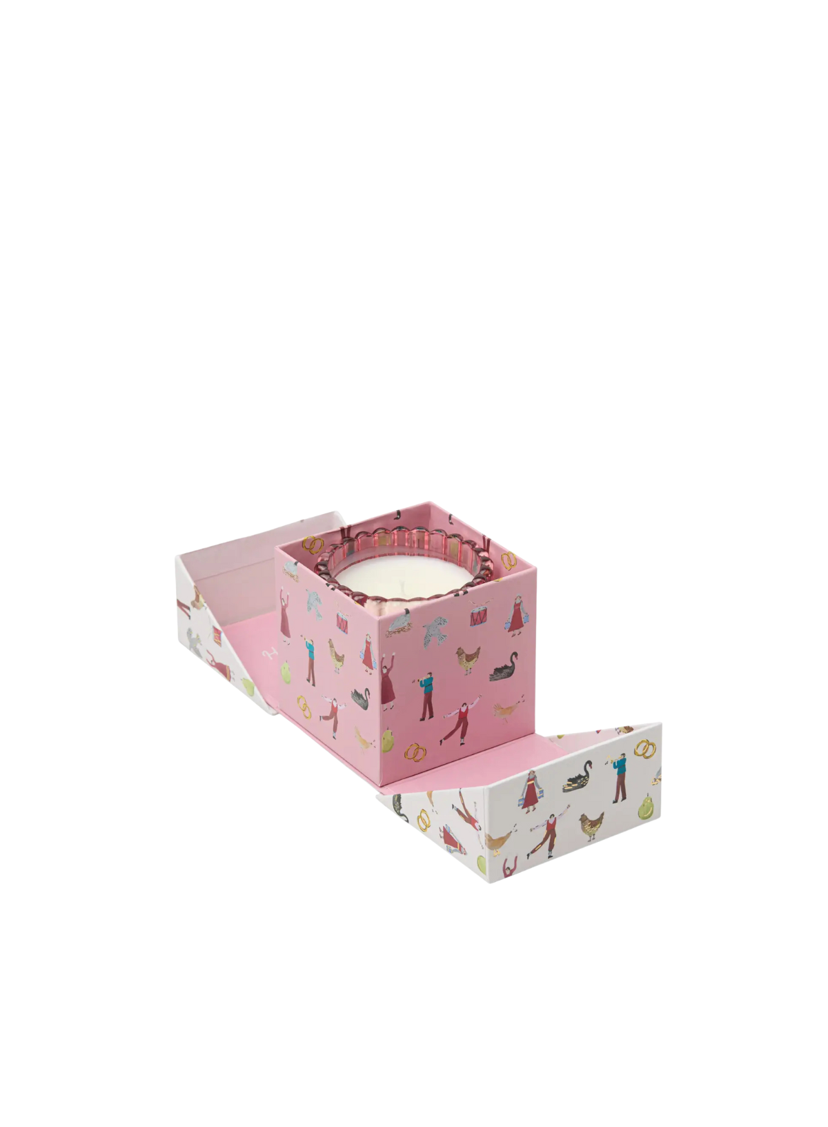 Christmas 4.5oz Ribbed Glass Candle Pink - Pink Peppermint from Paddywax