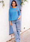 Billie Bretton Top in French Blue Lobster Stripe from Sugarhill