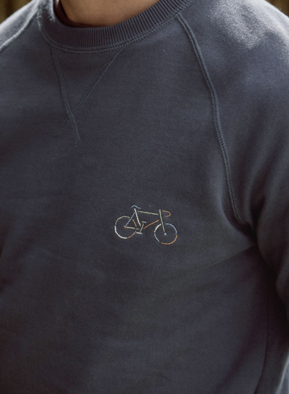 Darney Cotton Sweatshirt in Navy from Faguo