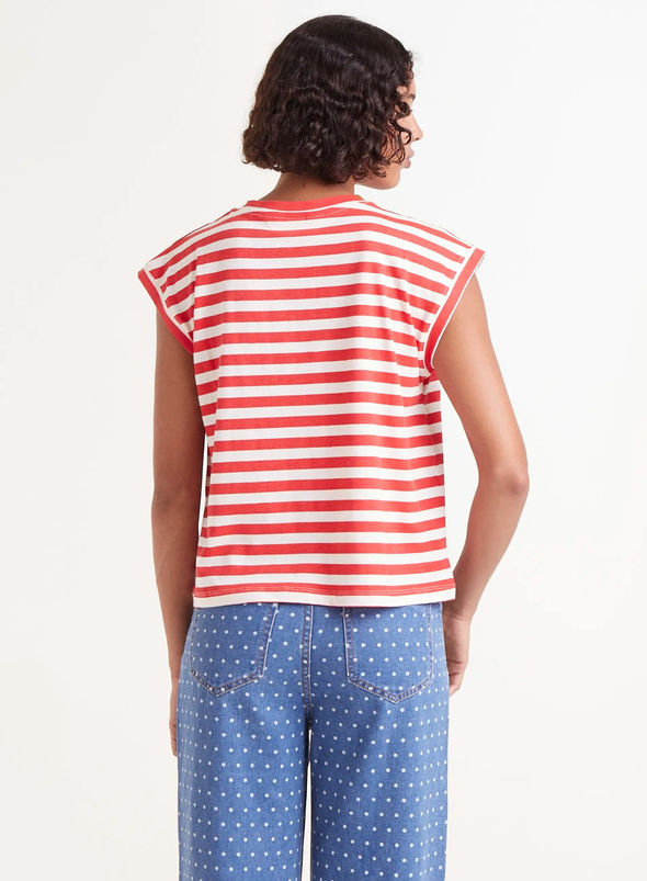 T-Shirt in White & Red from Compañia Fantastica