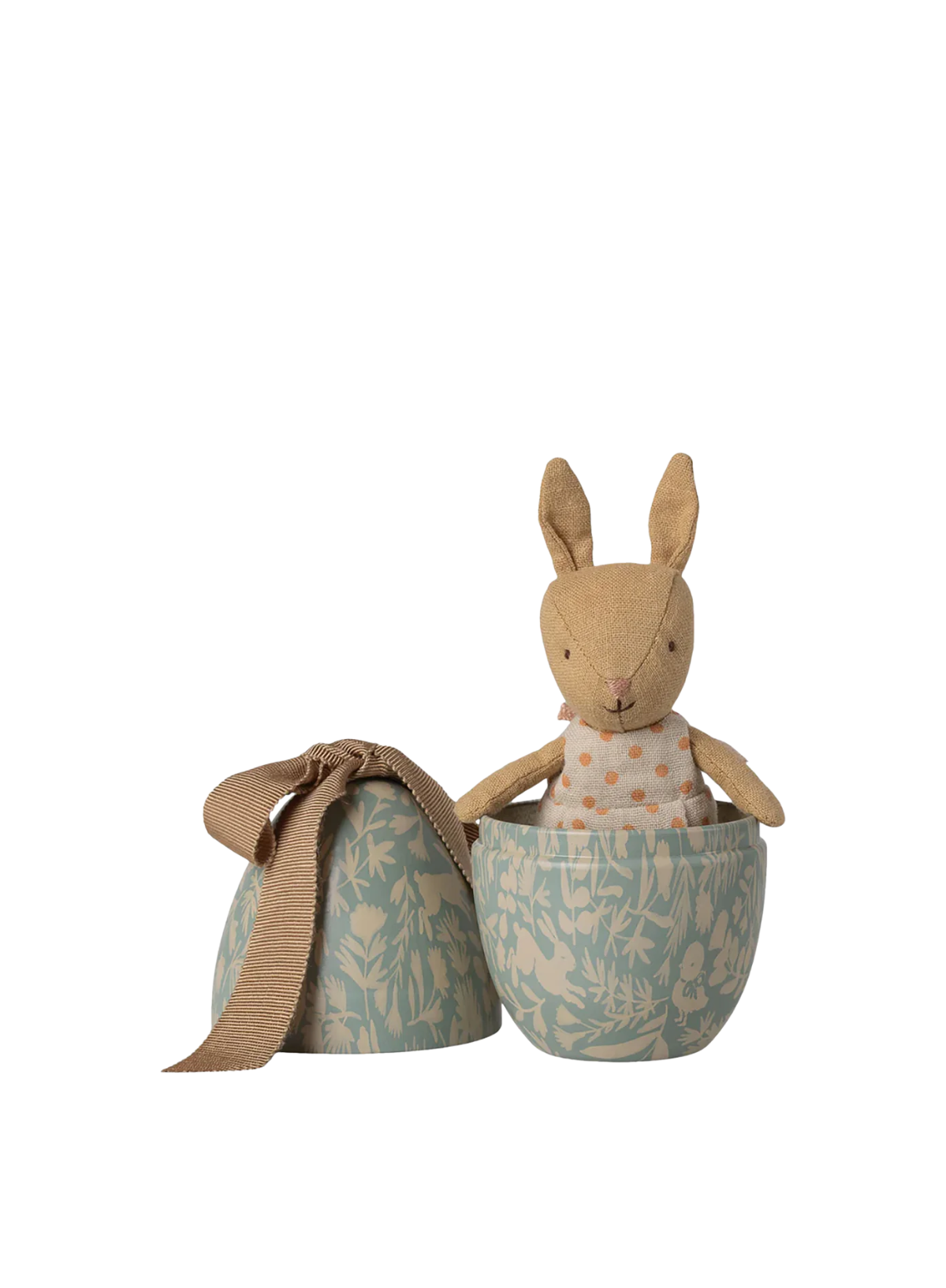 Maileg Easter Egg with Micro Rabbit Small in Dusty Blue