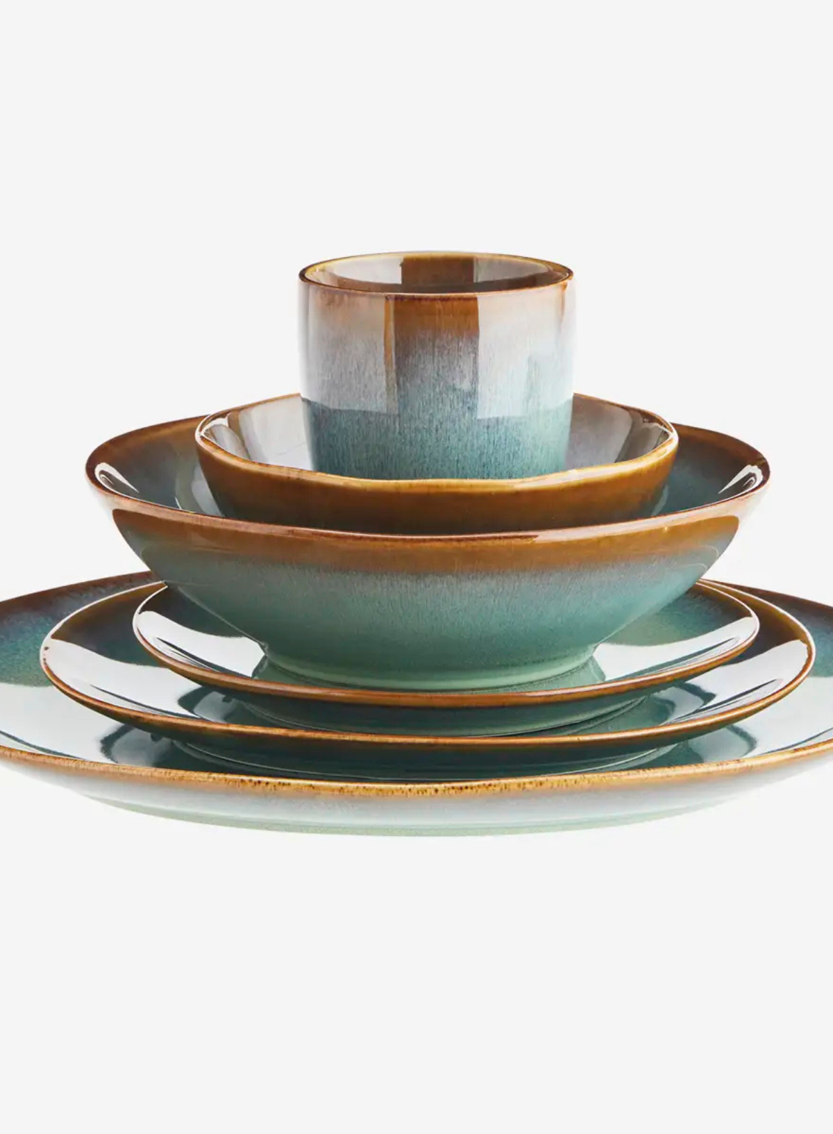 Asta Green Stoneware Dinner Plate from Madam Stoltz