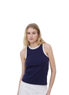 Corina Vest Top in Navy/Ecru from Yerse