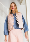Estelle Scallop Edge Gilet in Chalk Pink from Bonté