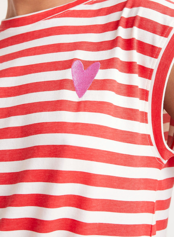 T-Shirt in White & Red from Compañia Fantastica