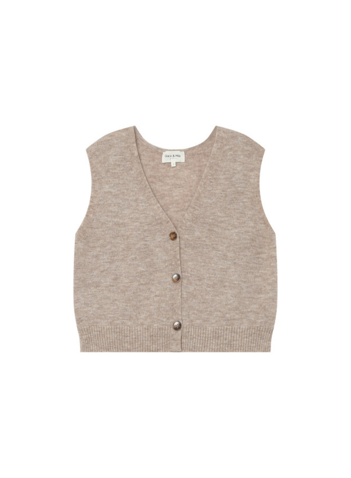 Santa Knit Vest in Beige from Grace & Mila