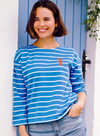 Billie Bretton Top in French Blue Lobster Stripe from Sugarhill