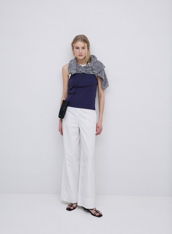 Corina Vest Top in Navy/Ecru from Yerse