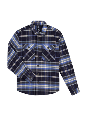 Flavigny Cotton Shirt in Navy & Dark Blue from Faguo