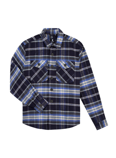 Flavigny Cotton Shirt in Navy & Dark Blue from Faguo