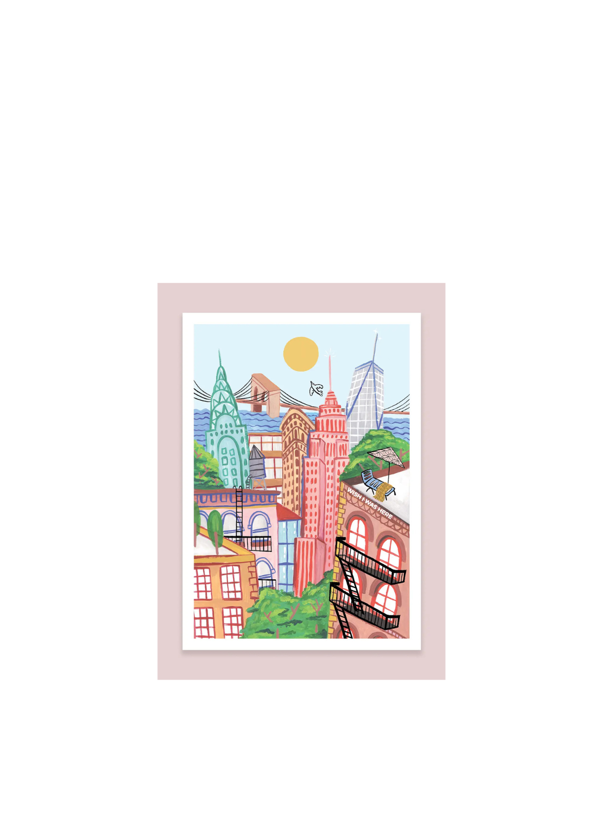 NYC Wish I Was Here Art Print: A4 from Callie Stay Cool