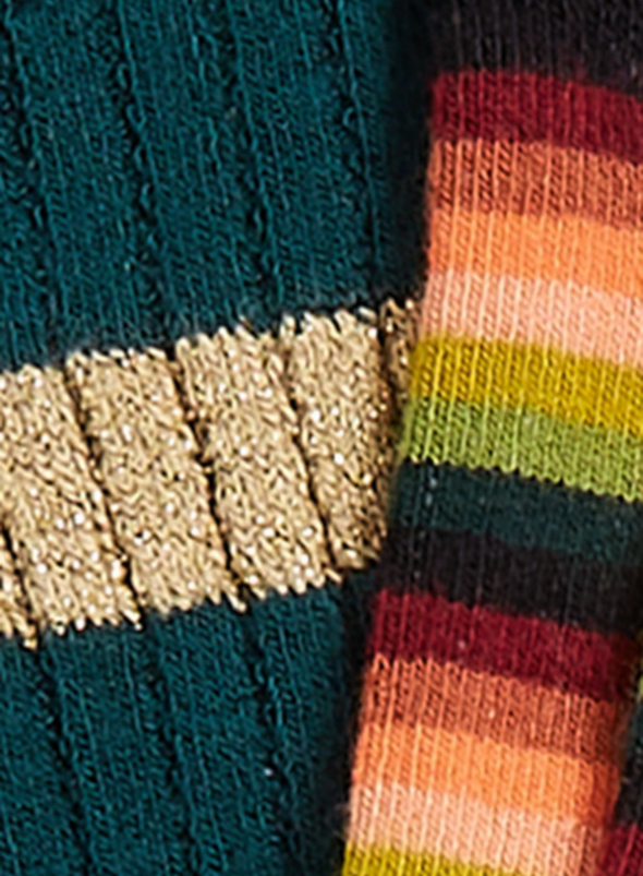Socks 2-Pack Mimmi Stripe in Pine Green from King Louie