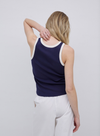 Corina Vest Top in Navy/Ecru from Yerse