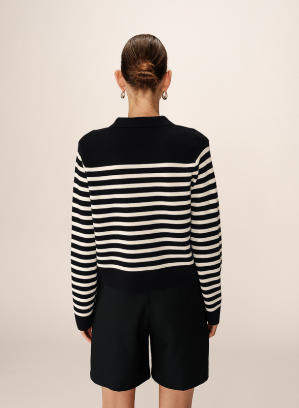 Pam Cardigan in Marine Stripe from Grace & Mila