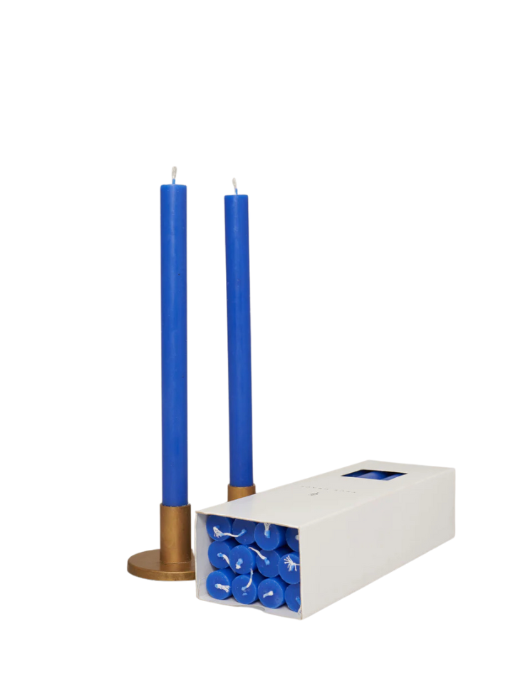 Paraffin Wax Dinner Candle in Cobalt from True Grace