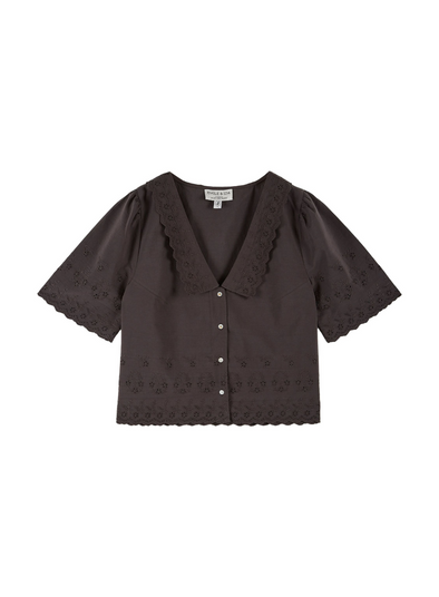 Babette English Embroidery Blouse in Bitume from Emile & Ida