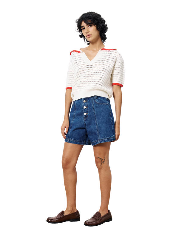 Caina Knit Top in Creme from FRNCH
