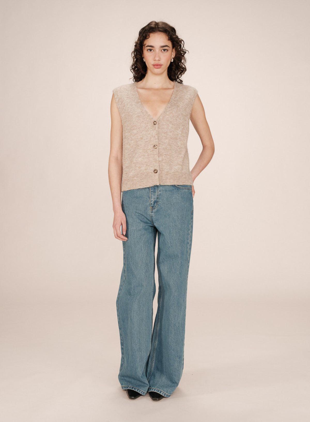 Santa Knit Vest in Beige from Grace & Mila