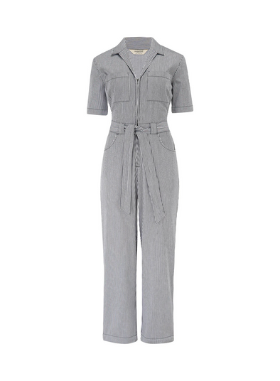 Meredith Boilersuit in Monochrome Stripe from Sugarhill