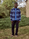 Flavigny Cotton Shirt in Navy & Dark Blue from Faguo