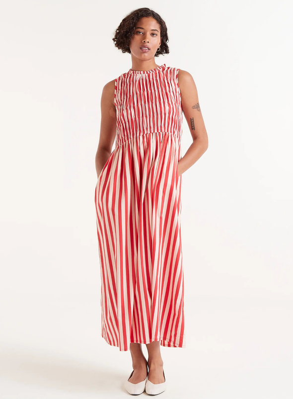 Long Dress in Red Stripes from Compañia Fantastica
